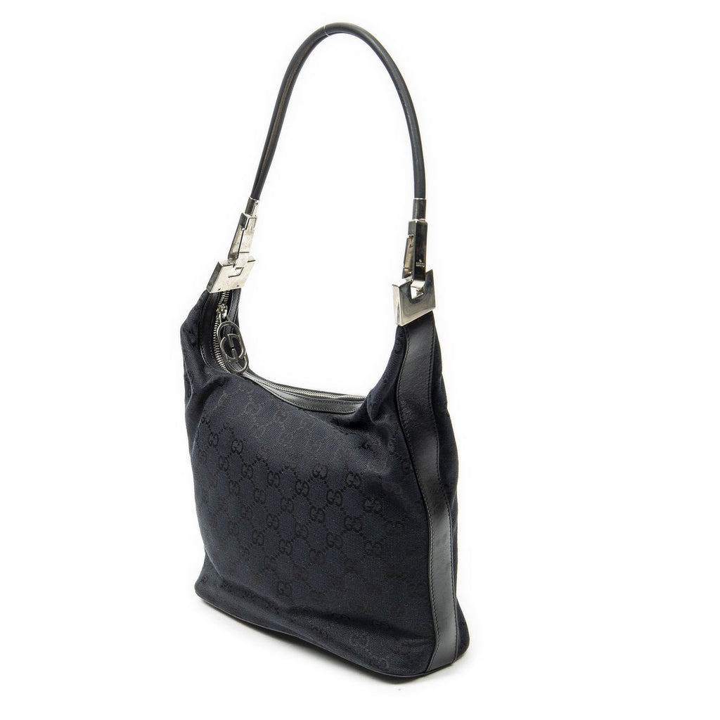 Gucci Zip Hobo Black GG Canvas — view 2