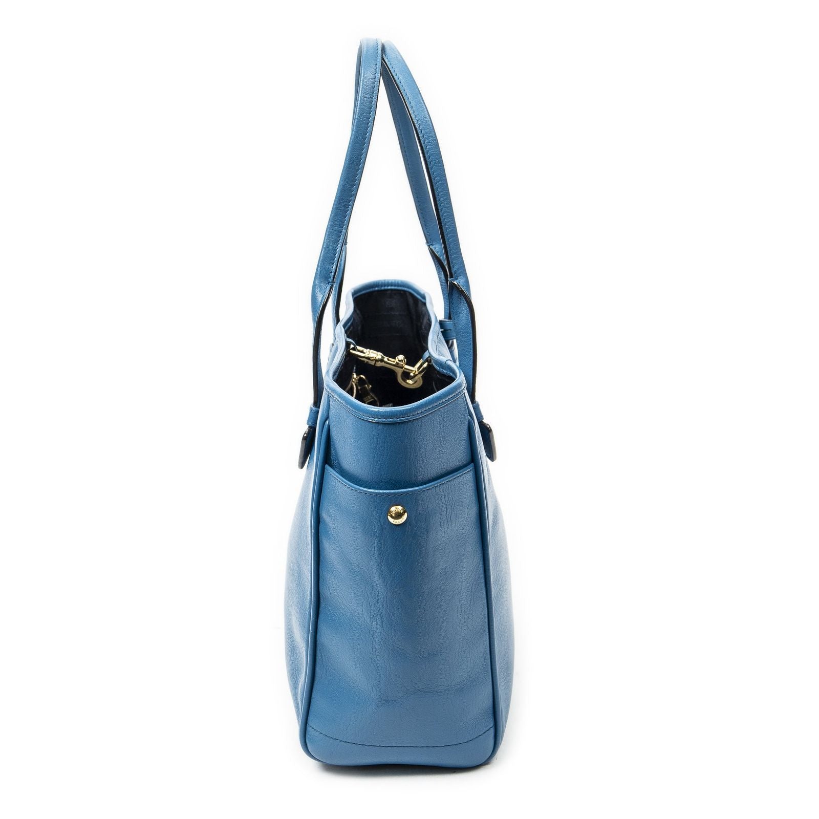Loewe Heritage Tote Blue Gray Calfskin Leather — view 4