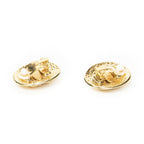 Chanel CC Oval Clip on Earrings Gold Plated — view 2