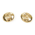 Chanel CC Oval Clip on Earrings Gold Plated