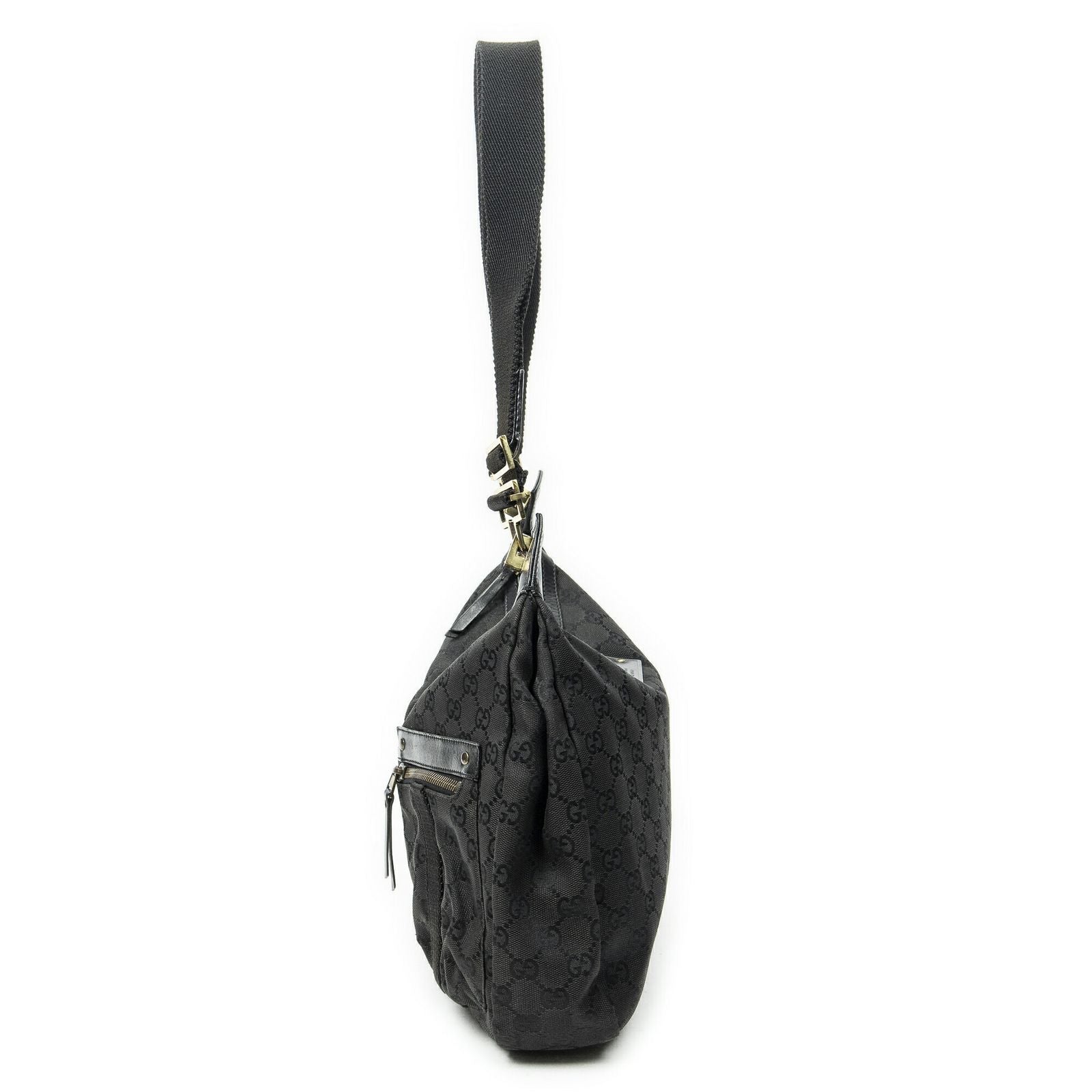 Gucci Web Double Pocket Messenger Black GG Canvas — view 3