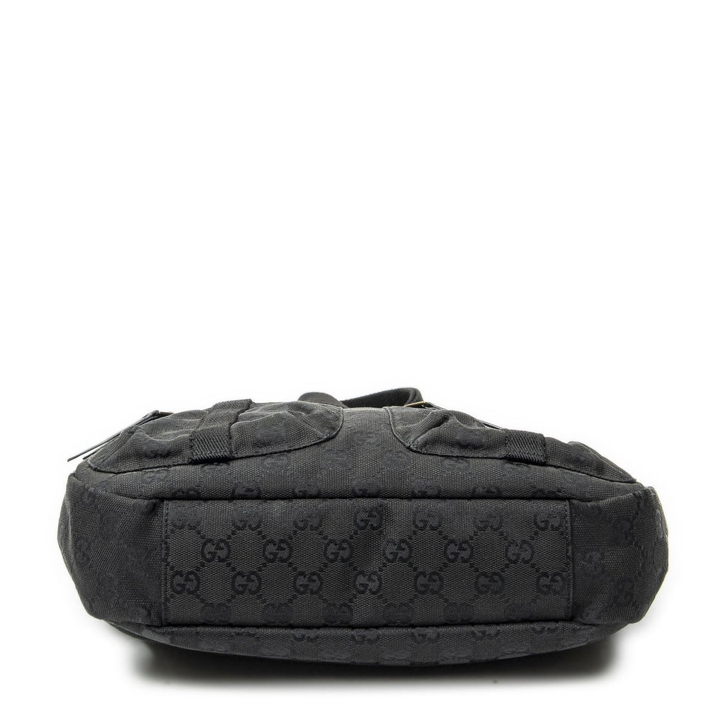 Gucci Web Double Pocket Messenger Black GG Canvas — view 6