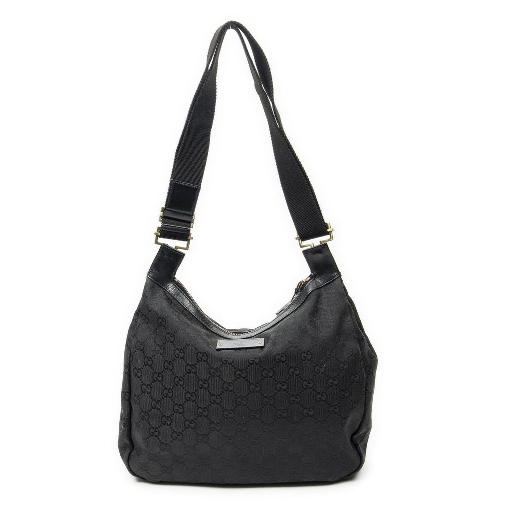 Gucci Web Double Pocket Messenger Black GG Canvas — view 5