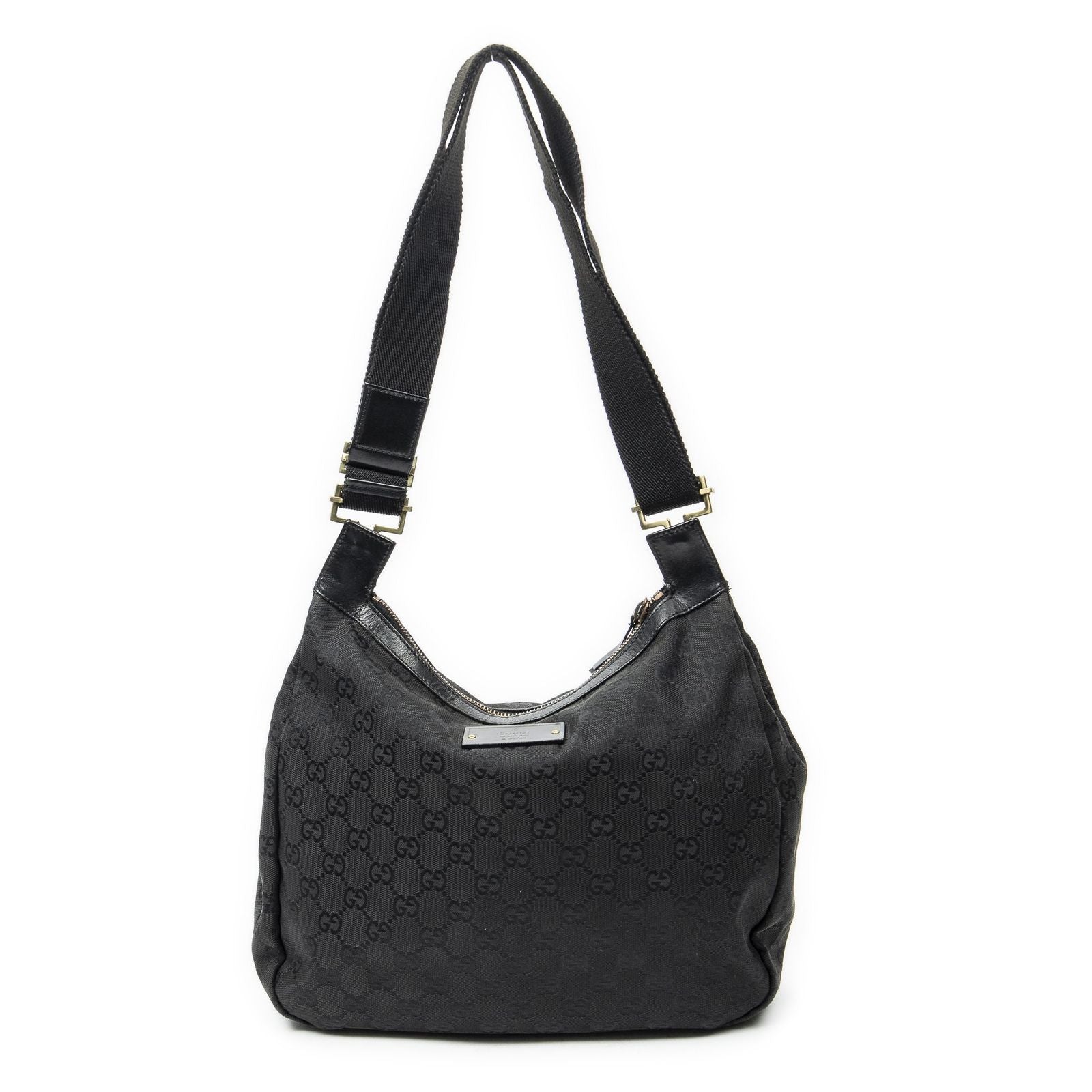 Gucci Web Double Pocket Messenger Black GG Canvas — view 5