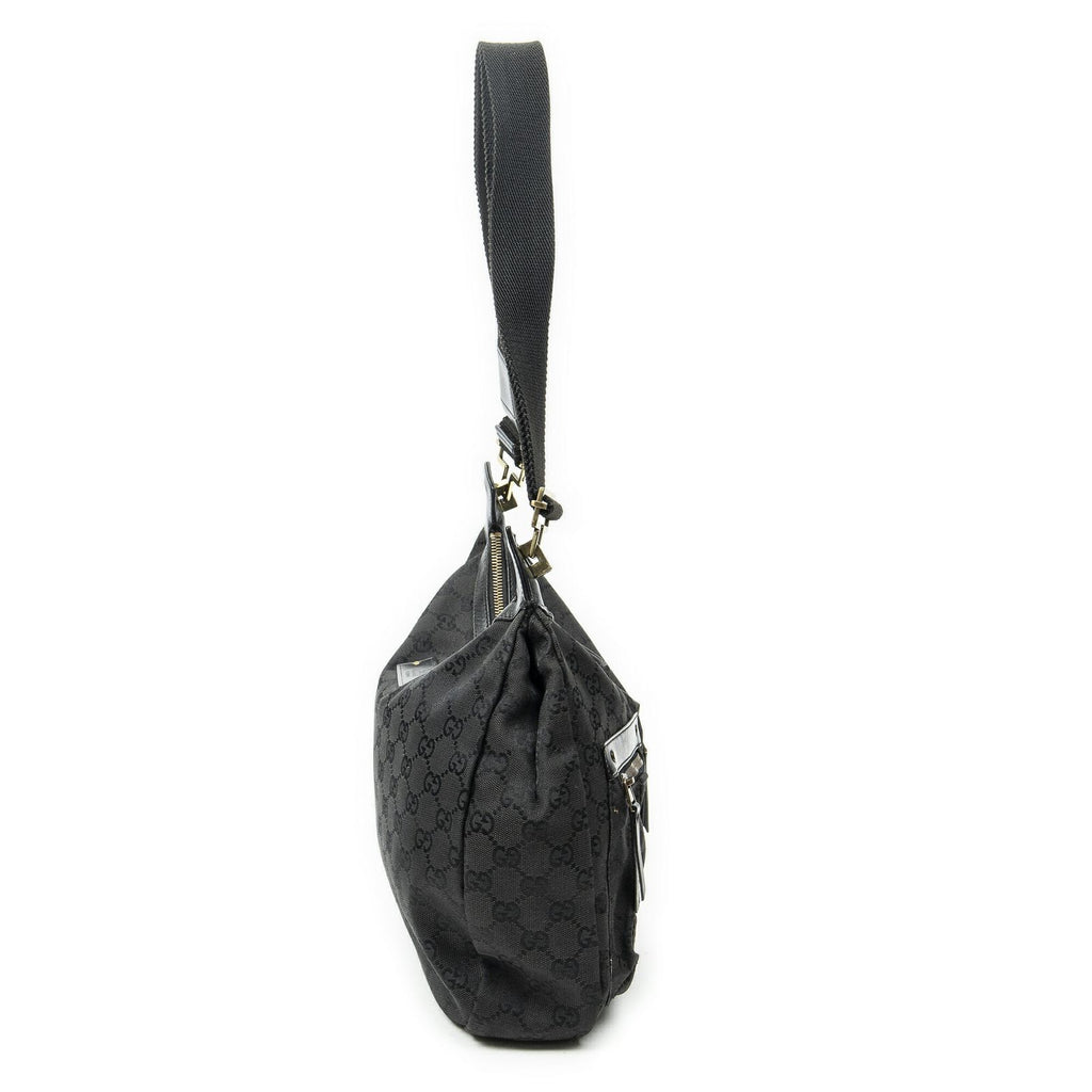 Gucci Web Double Pocket Messenger Black GG Canvas — view 4