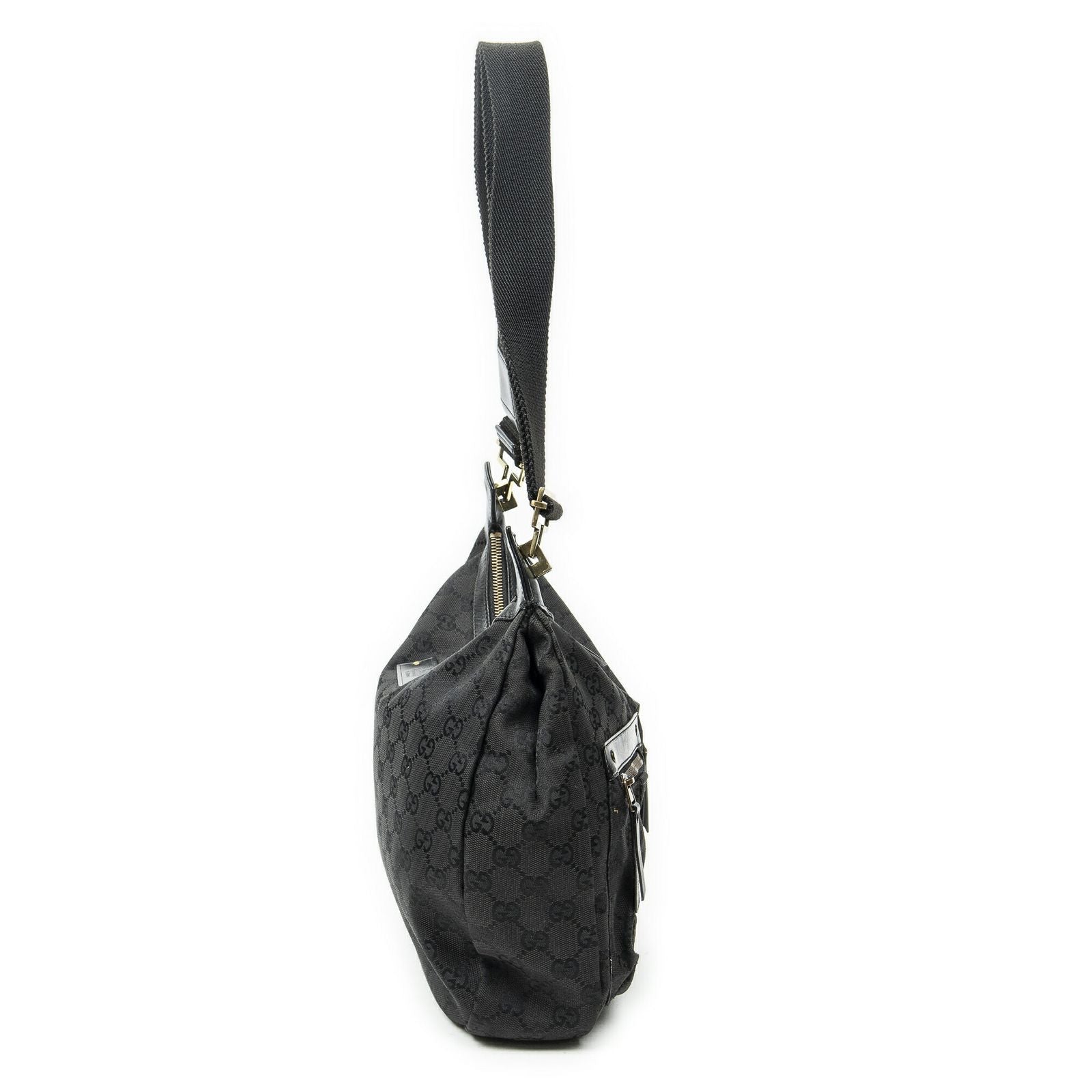 Gucci Web Double Pocket Messenger Black GG Canvas — view 4