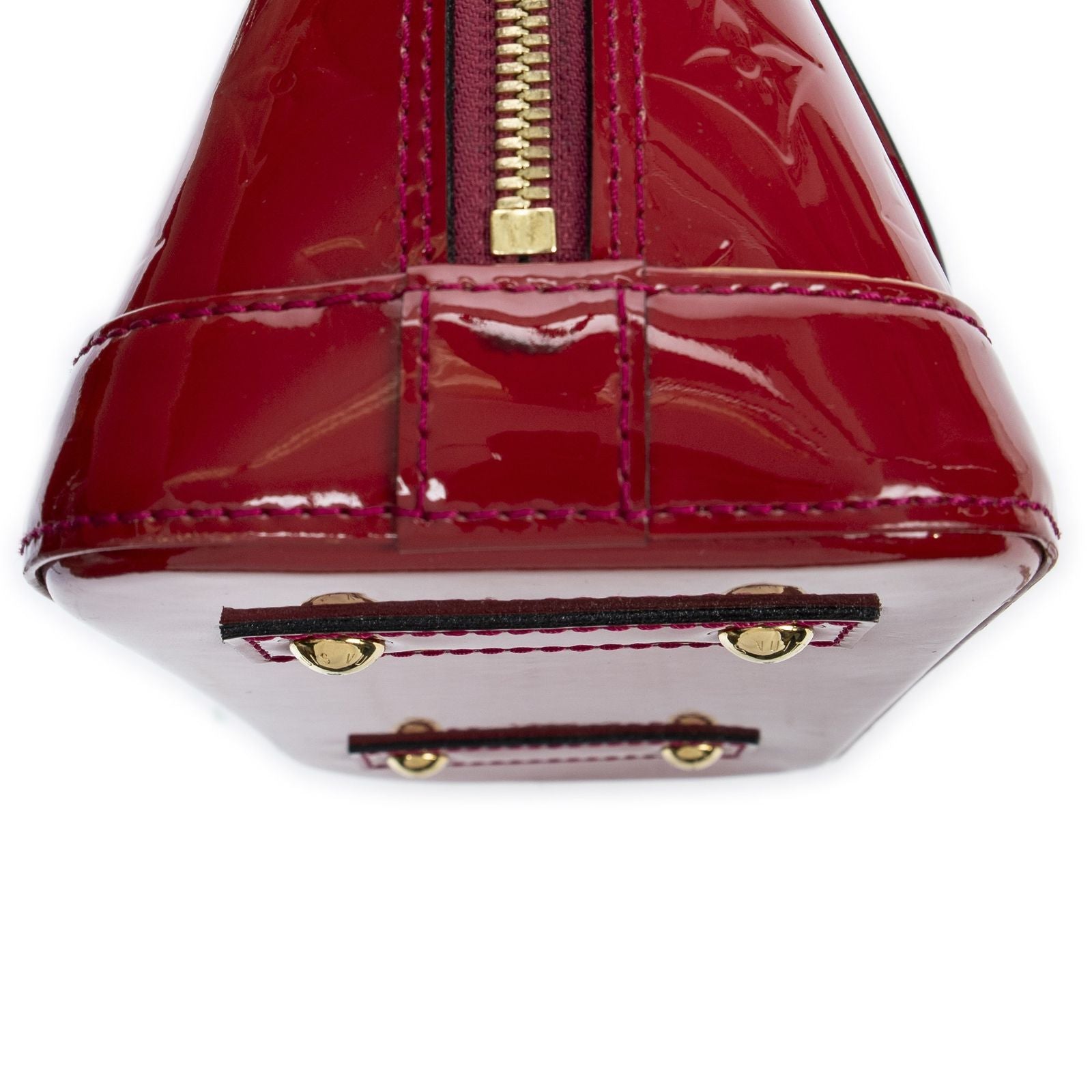 Louis Vuitton Alma Cherry Red Monogram Vernis Handbag — view 7