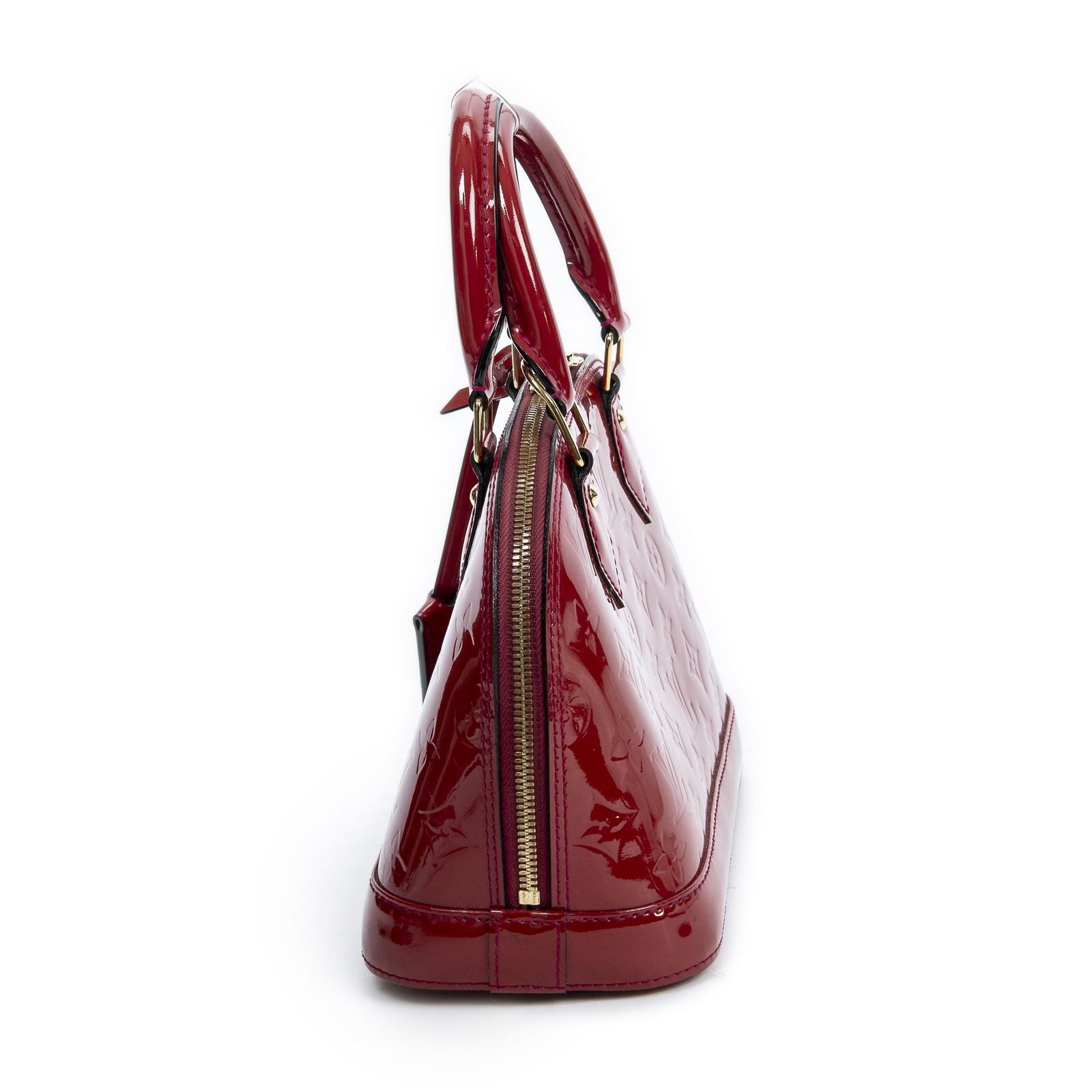 Louis Vuitton Alma Cherry Red Monogram Vernis Handbag — view 3