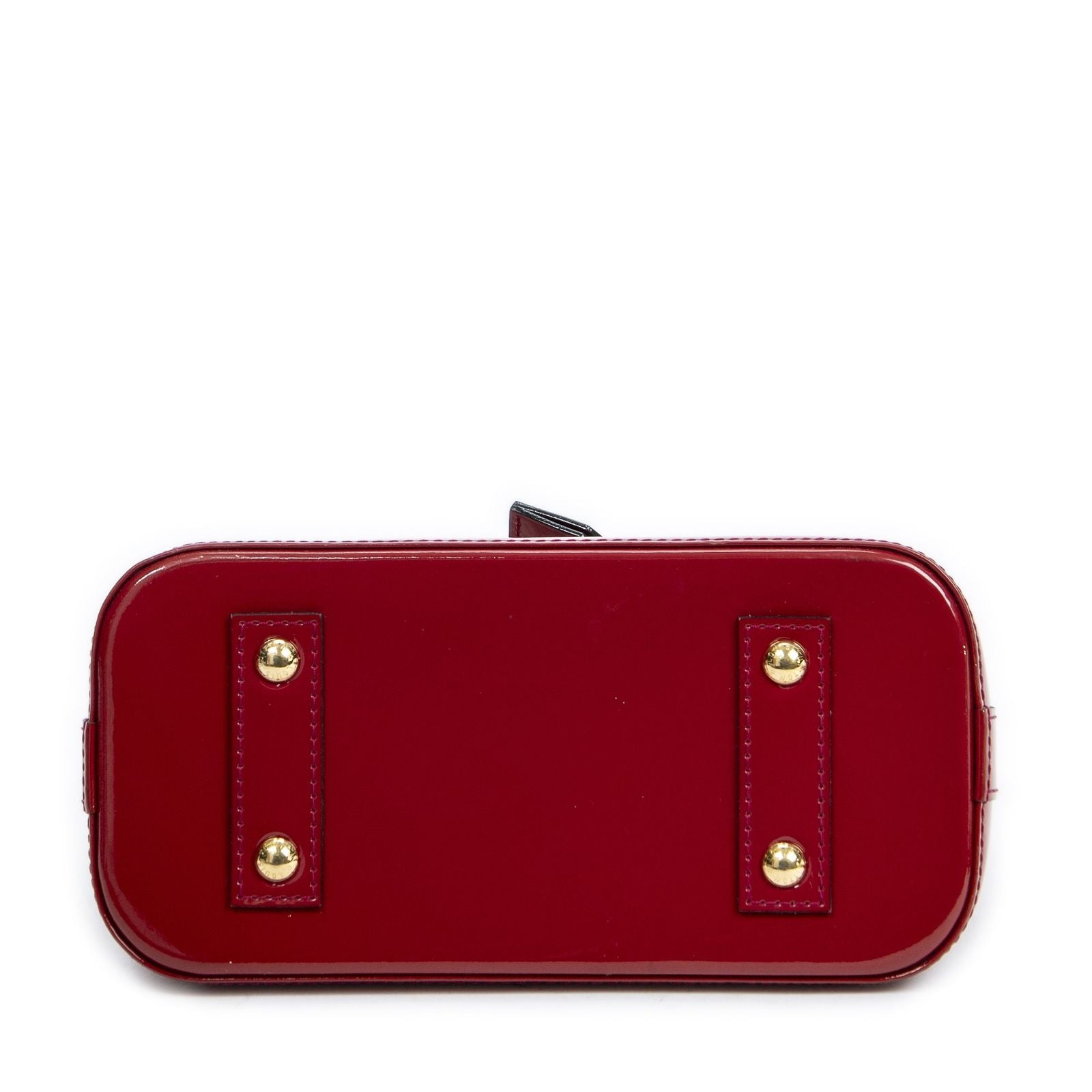 Louis Vuitton Alma Cherry Red Monogram Vernis Handbag — view 6