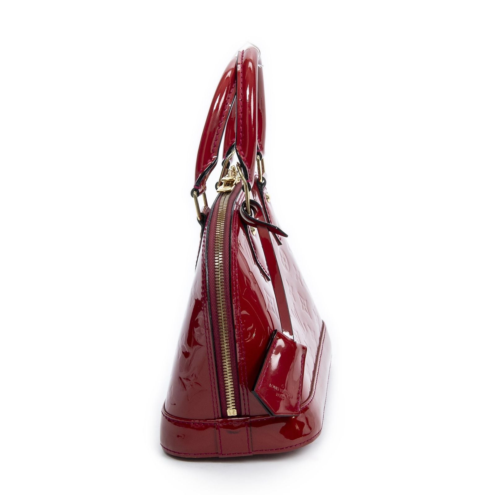 Louis Vuitton Alma Cherry Red Monogram Vernis Handbag — view 4