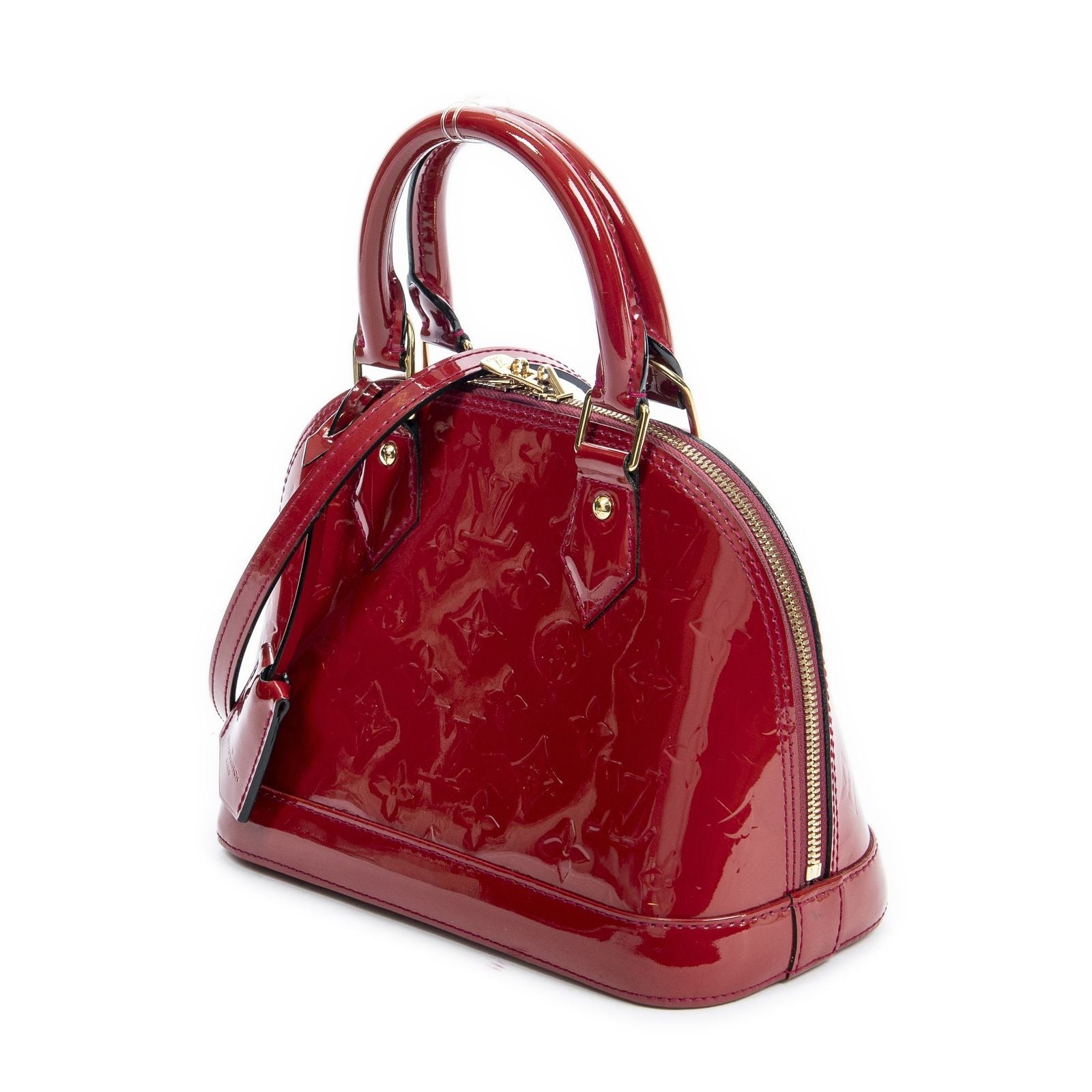 Louis Vuitton Alma Cherry Red Monogram Vernis Handbag — view 2