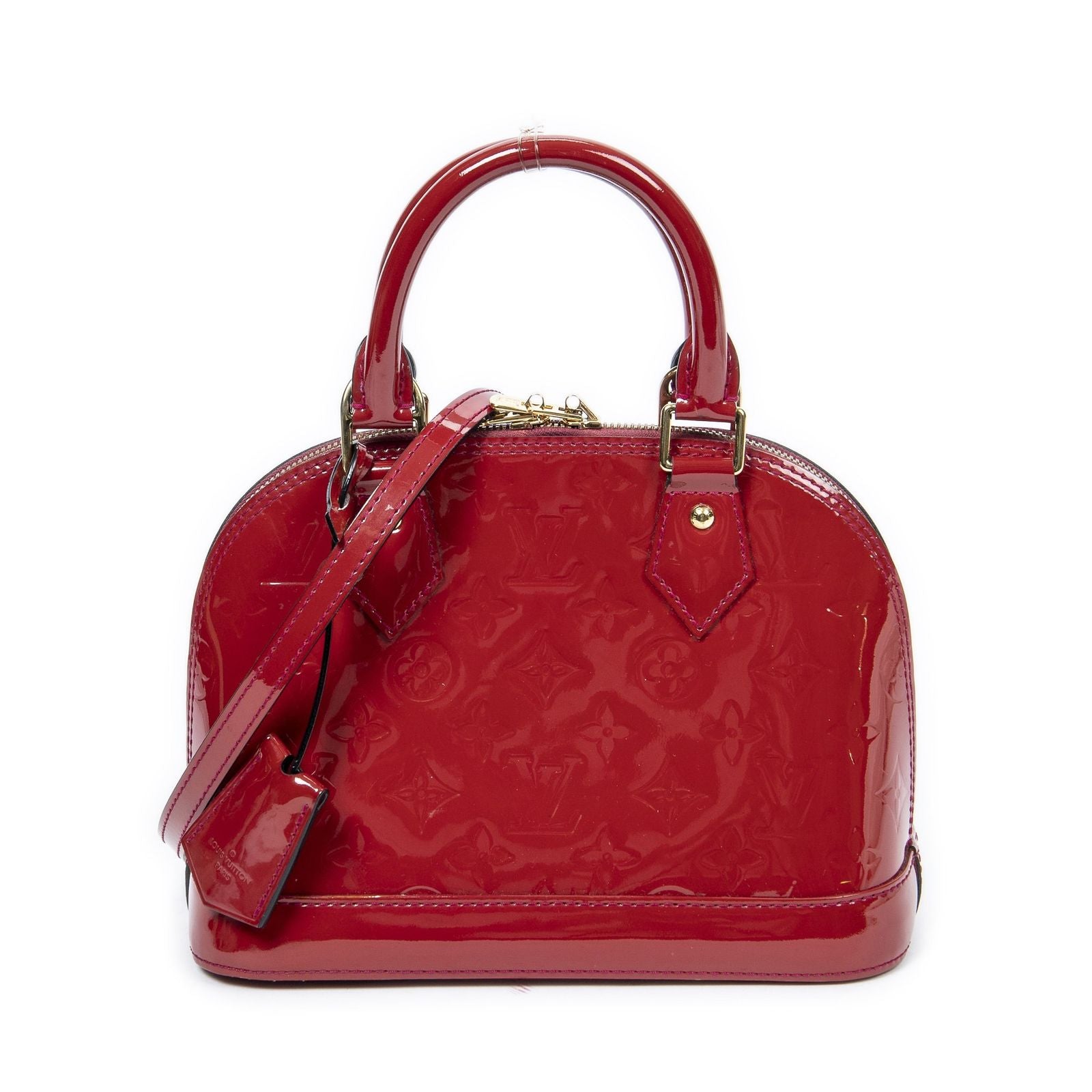 Louis Vuitton Alma Cherry Red Monogram Vernis Handbag