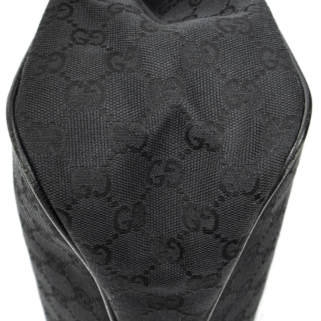 Gucci Small Wooden Handle Colbert Hobo Black GG Canvas — view 7
