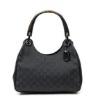 Gucci Small Wooden Handle Colbert Hobo Black GG Canvas
