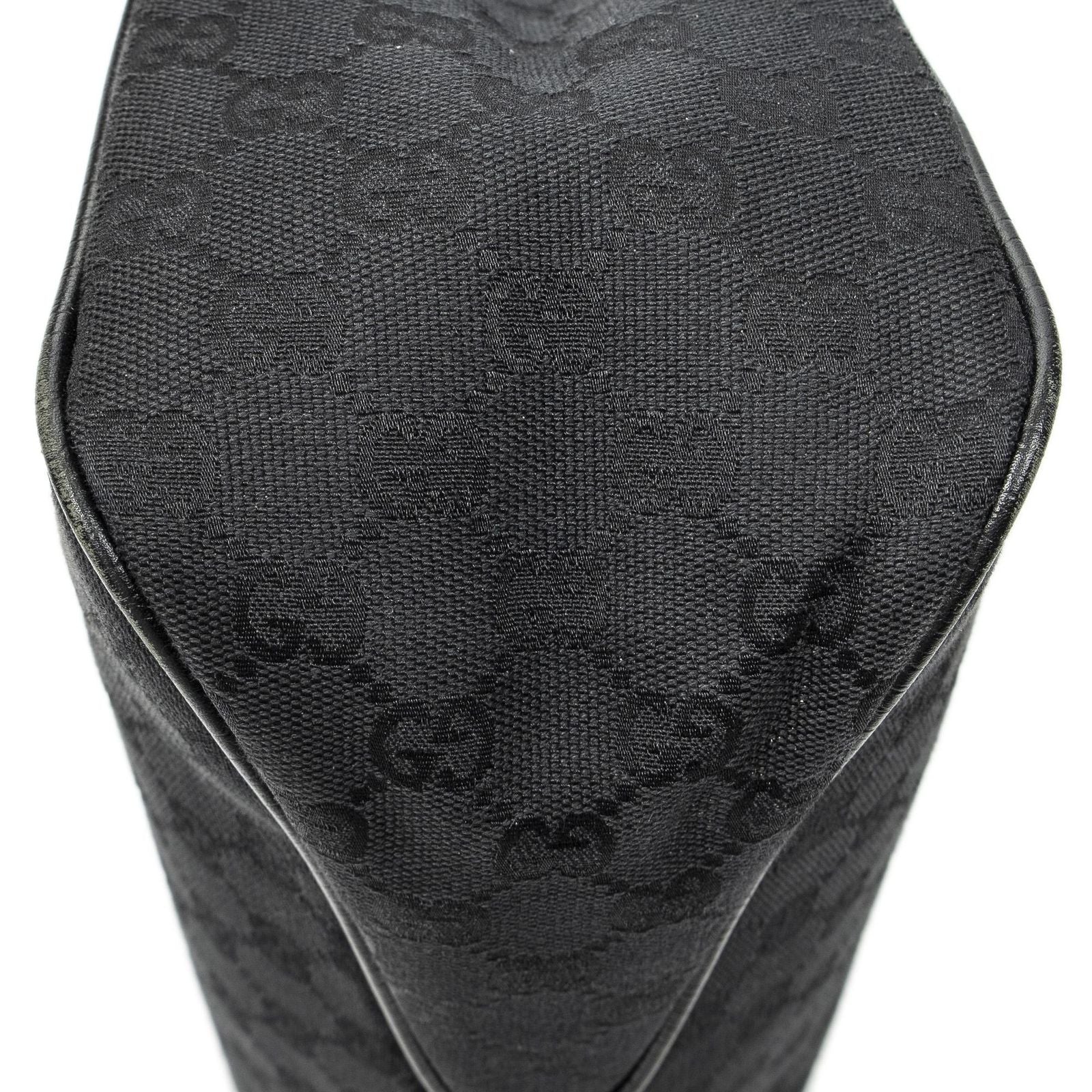 Gucci Small Wooden Handle Colbert Hobo Black GG Canvas — view 8