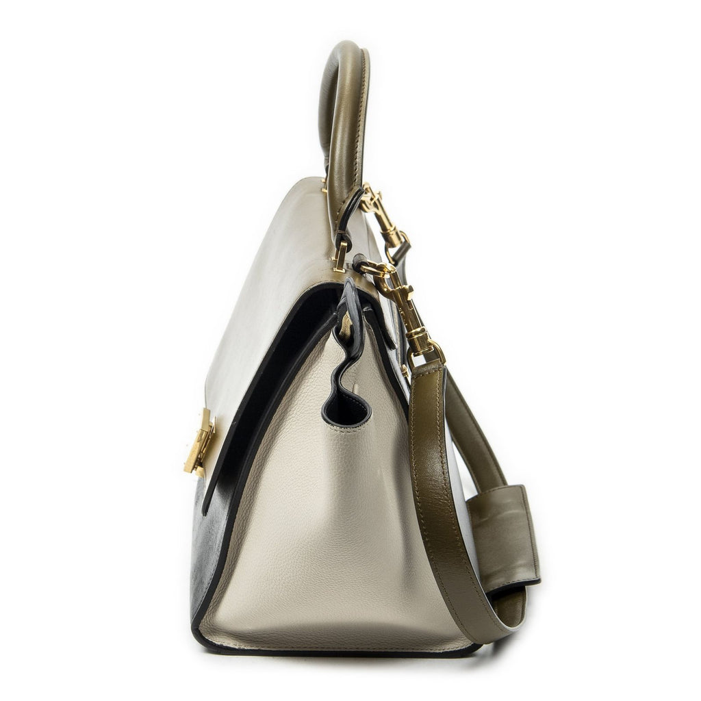 Celine Small Tricolor Trapeze Black Ivory Calfskin Leather Messenger — view 3