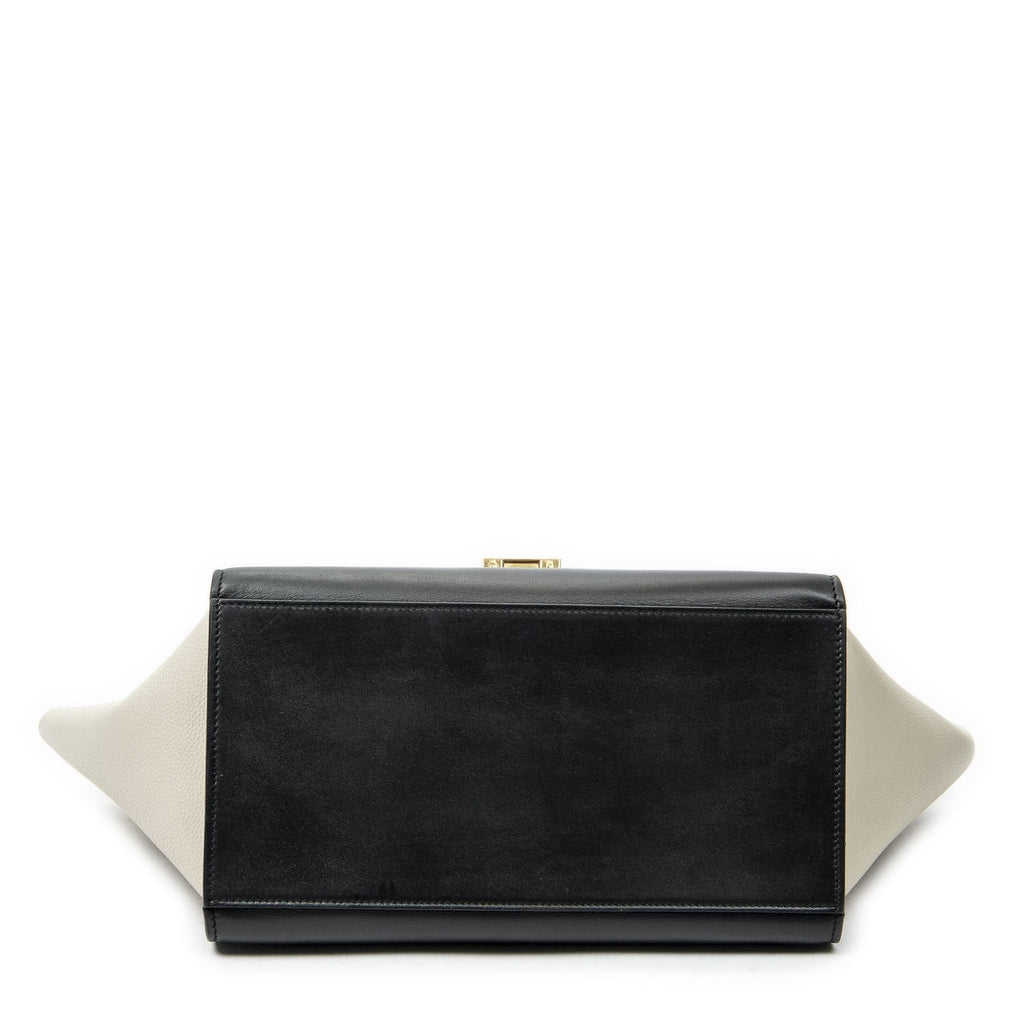 Celine Small Tricolor Trapeze Black Ivory Calfskin Leather Messenger — view 6