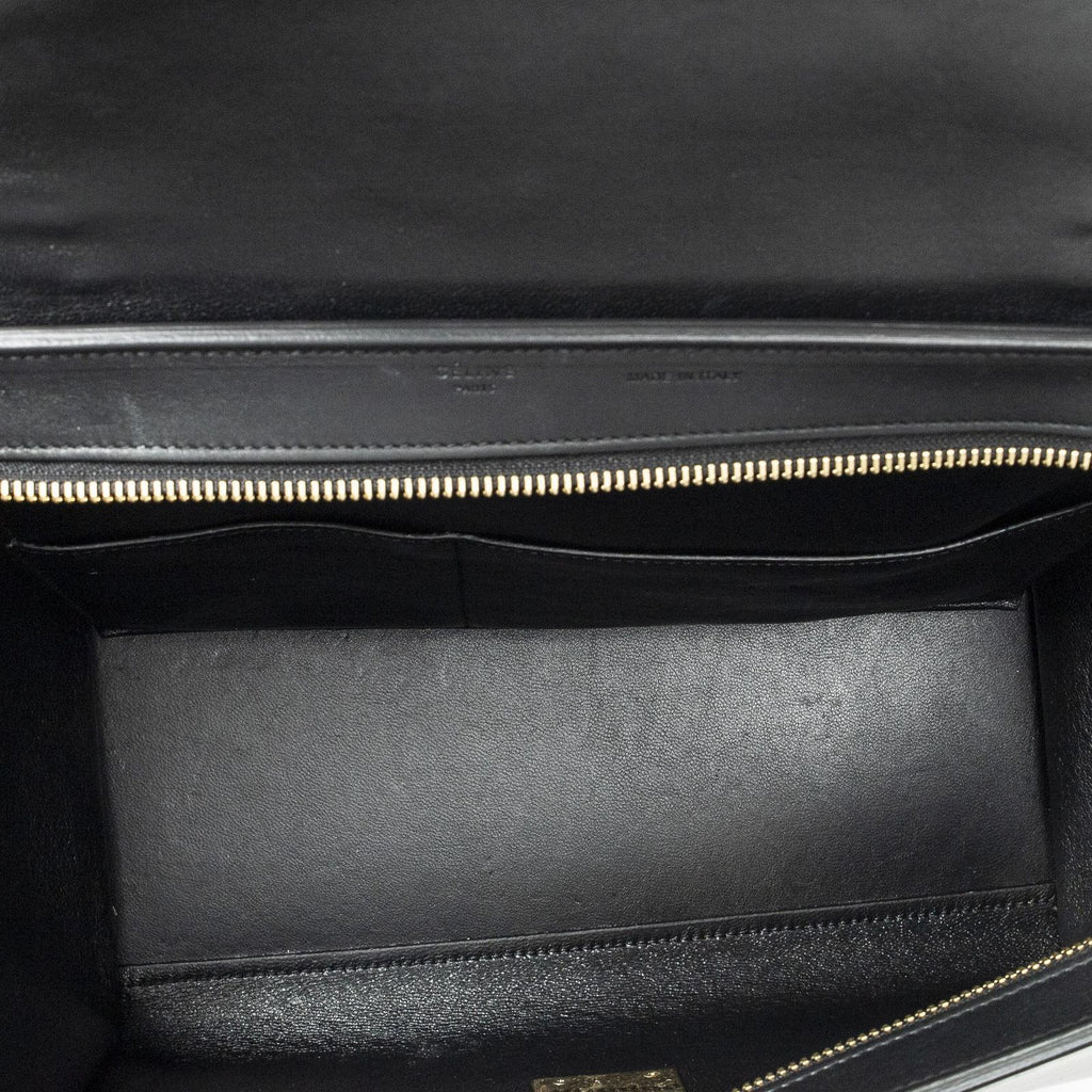Celine Small Tricolor Trapeze Black Ivory Calfskin Leather Messenger — view 9