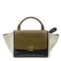 Celine Small Tricolor Trapeze Black Ivory Calfskin Leather Messenger