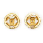 Chanel CC Logo Round Clip Type Earrings Gold Plated — view 3