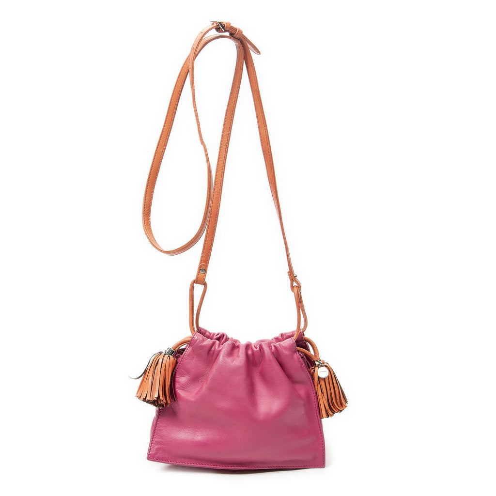 Loewe Bicolor Tassel Flamenco Fuchsia Pink Orange Calfskin Leather Messenger — view 5