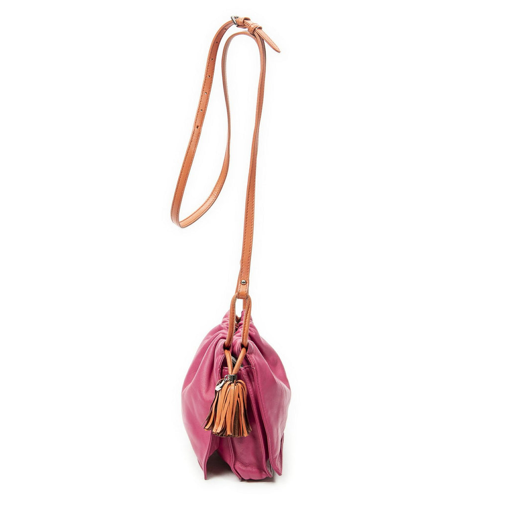 Loewe Bicolor Tassel Flamenco Fuchsia Pink Orange Calfskin Leather Messenger — view 4