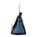 Celine Tricolor Trapeze Black Ivory Blue Calfskin Leather Messenger — view 3