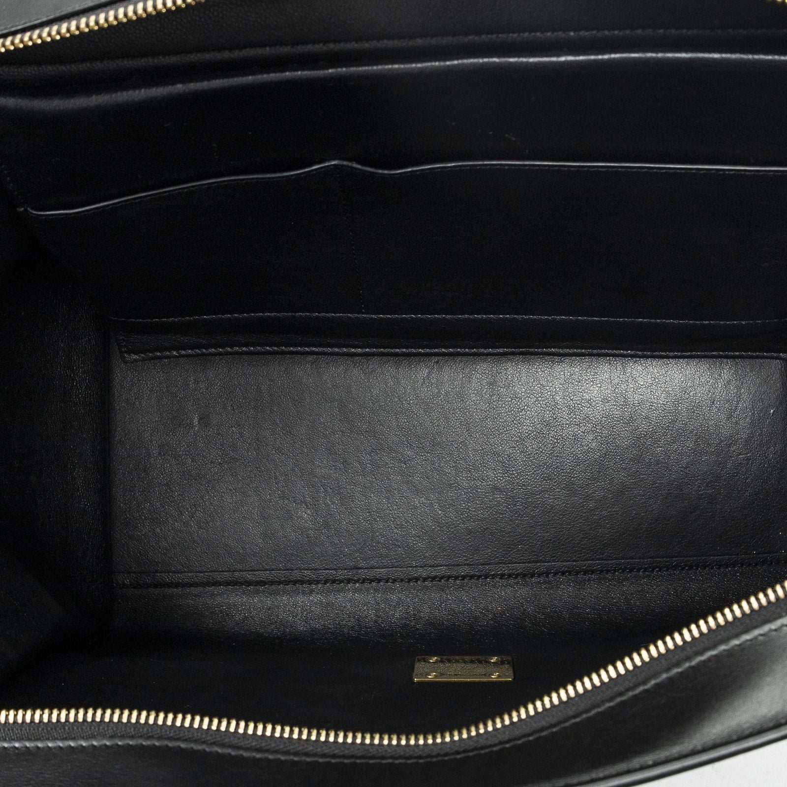 Celine Tricolor Trapeze Black Ivory Blue Calfskin Leather Messenger — view 9