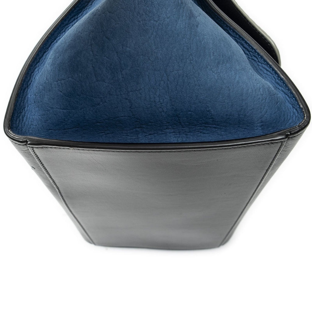 Celine Tricolor Trapeze Black Ivory Blue Calfskin Leather Messenger — view 7