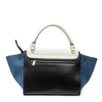 Celine Tricolor Trapeze Black Ivory Blue Calfskin Leather Messenger — view 5