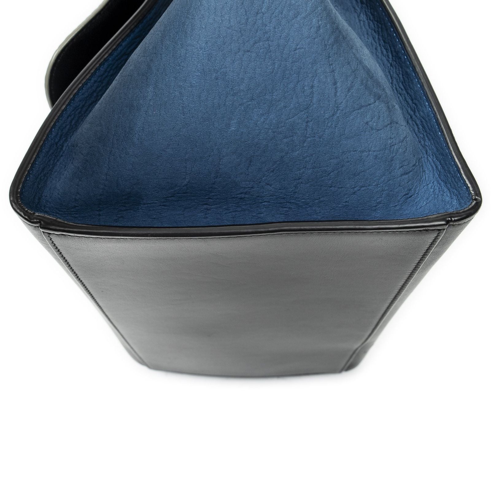 Celine Tricolor Trapeze Black Ivory Blue Calfskin Leather Messenger — view 8