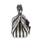 Hermes Cannes Tote Ivory Black Striped Canvas — view 4