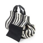 Hermes Cannes Tote Ivory Black Striped Canvas — view 2