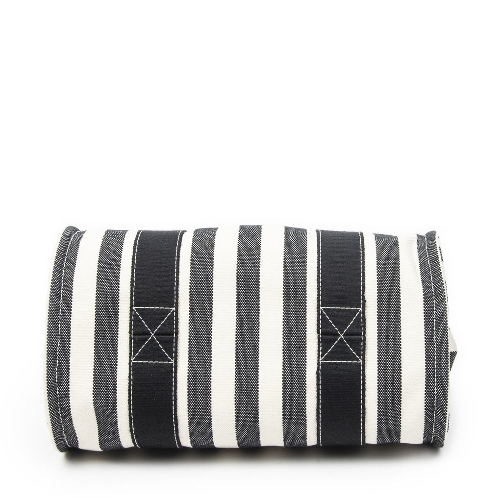 Hermes Cannes Tote Ivory Black Striped Canvas — view 6