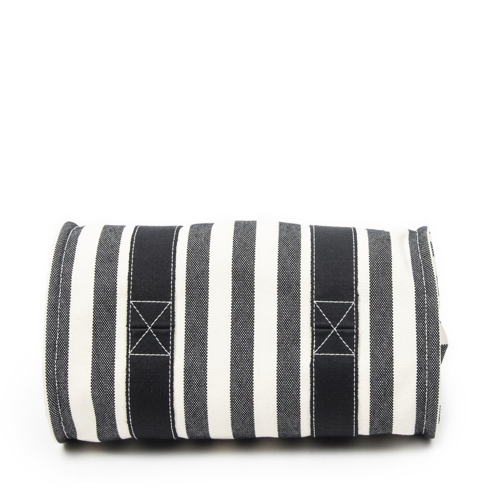 Hermes Cannes Tote Ivory Black Striped Canvas — view 6