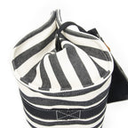 Hermes Cannes Tote Ivory Black Striped Canvas — view 8