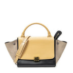 Celine Small Tricolor Trapeze Black Light Orange Top Calfskin Leather