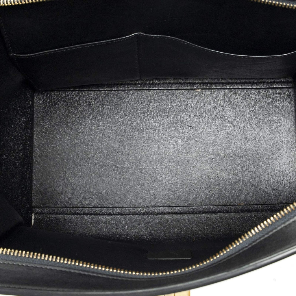 Celine Small Tricolor Trapeze Black Light Orange Top Calfskin Leather — view 9