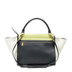 Celine Tricolor Trapeze Gray Light Green Ivory Calfskin Leather Messenger — view 5
