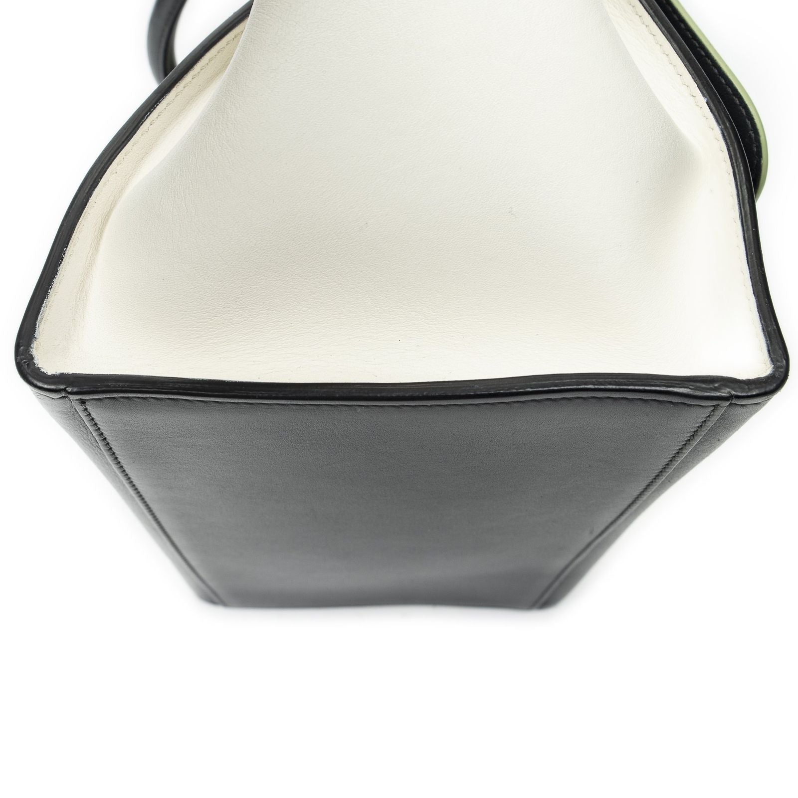 Celine Tricolor Trapeze Gray Light Green Ivory Calfskin Leather Messenger — view 7