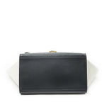 Celine Tricolor Trapeze Gray Light Green Ivory Calfskin Leather Messenger — view 6