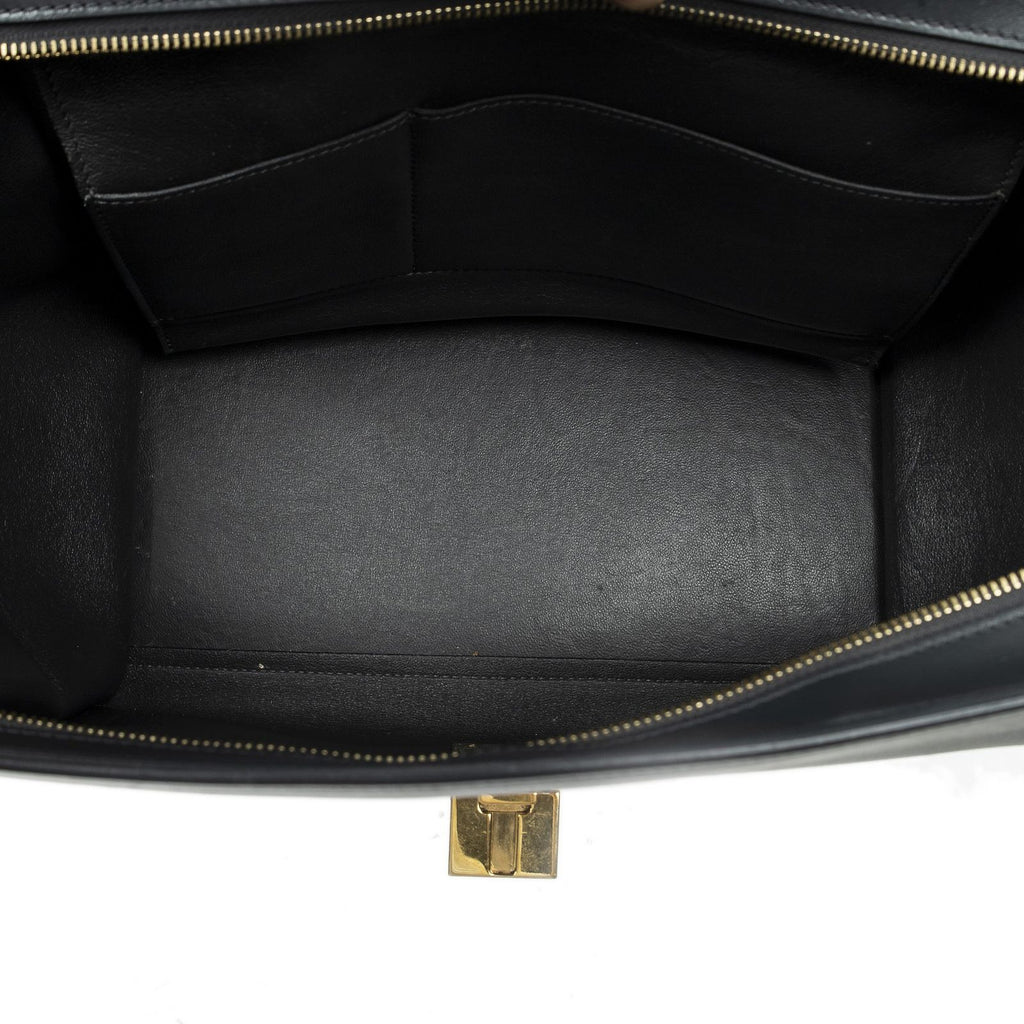Celine Tricolor Trapeze Gray Light Green Ivory Calfskin Leather Messenger — view 9