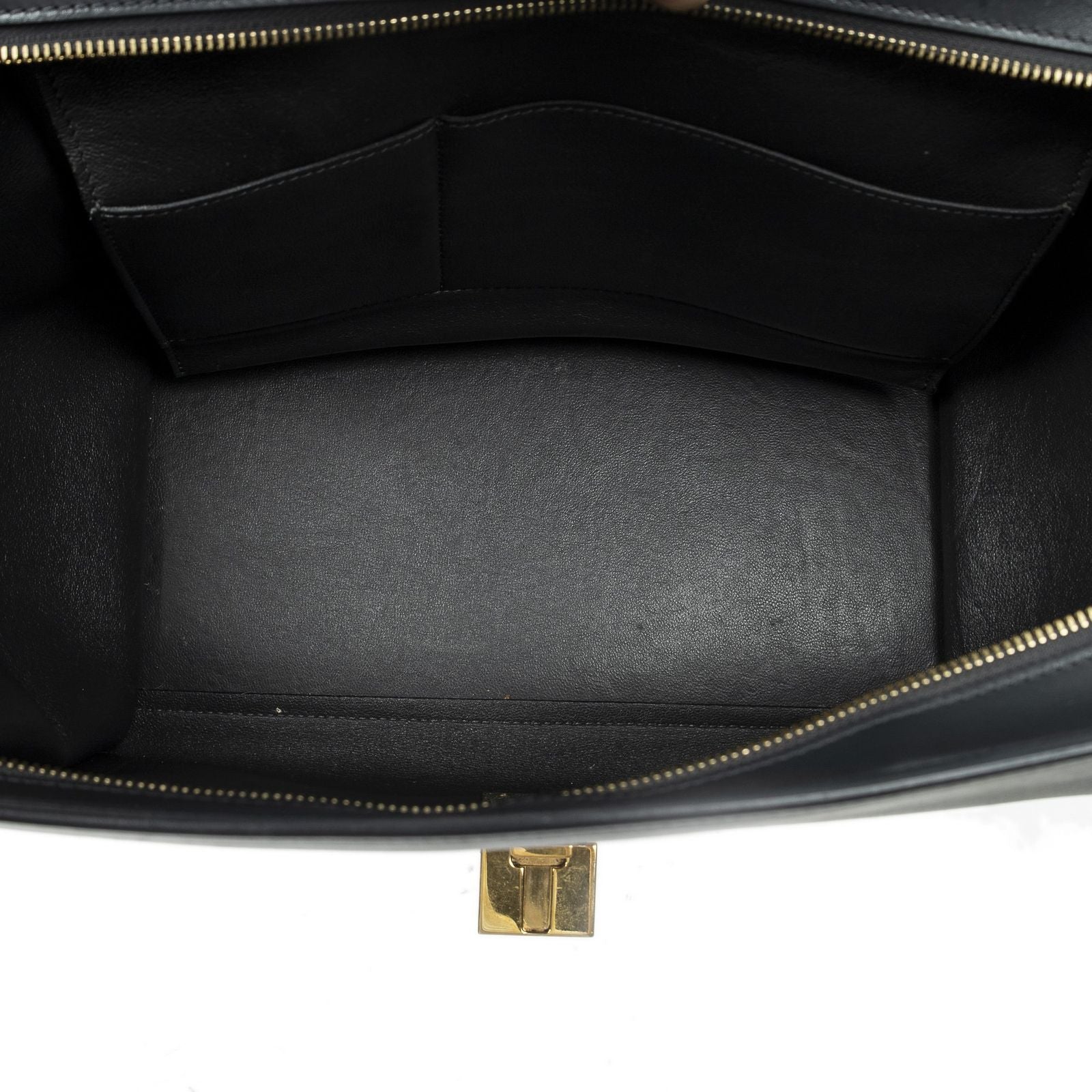 Celine Tricolor Trapeze Gray Light Green Ivory Calfskin Leather Messenger — view 9