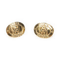 Chanel CC Oval Clip on Earrings Gold Plated