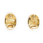 Chanel CC Oval Clip on Earrings Gold Plated — view 3