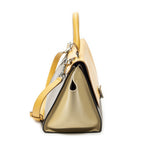 Celine Small Tricolor Trapeze Brown Orange Beige Calfskin Leather Messenger — view 4