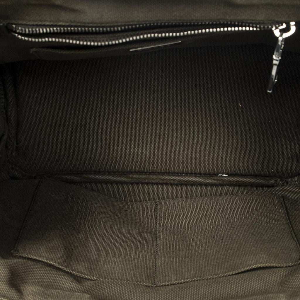 Prada Small Rhinestone Canapa Tote Dark Green Studs Canvas — view 9