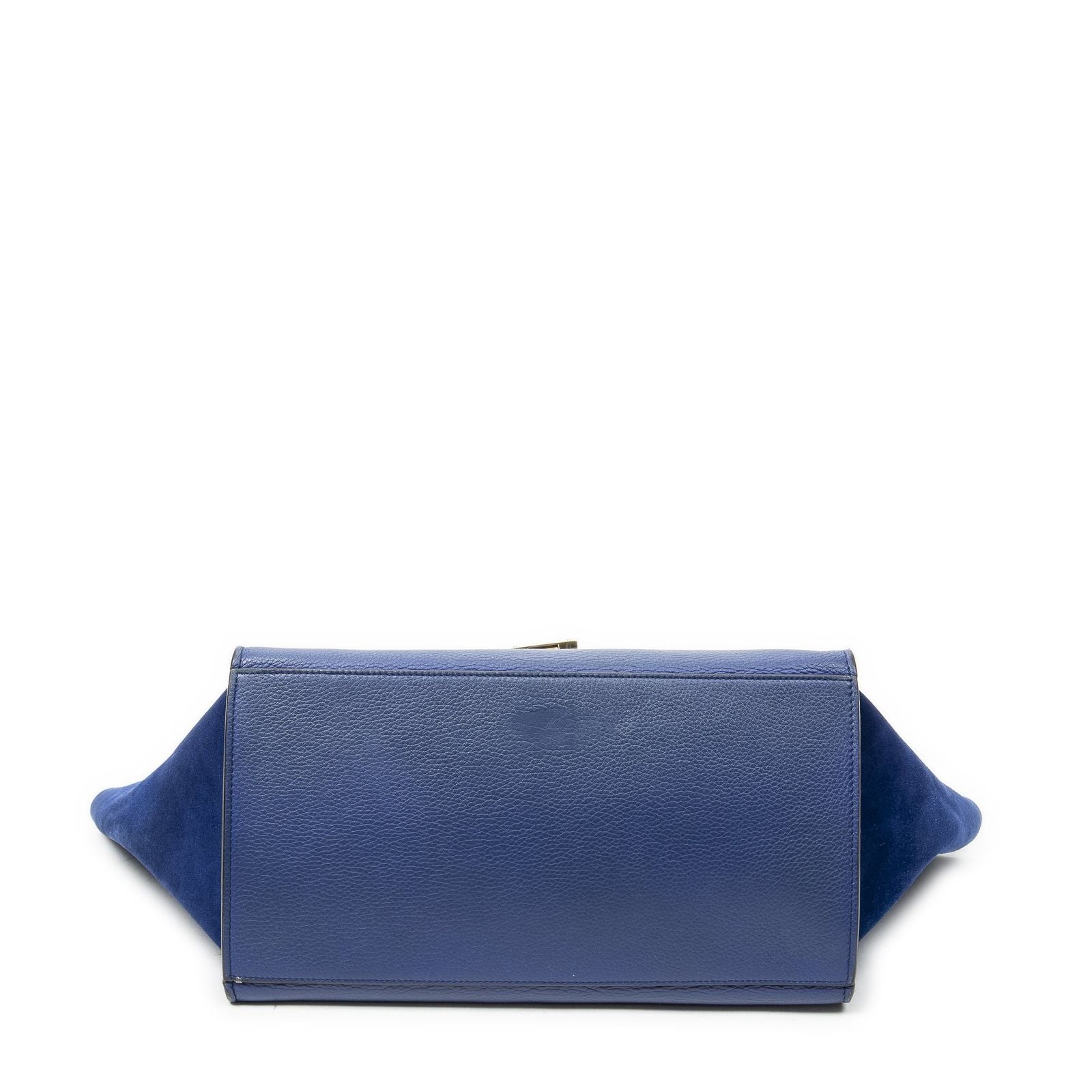 Celine Midi Trapeze Blue Gray Calfskin Leather Messenger — view 6