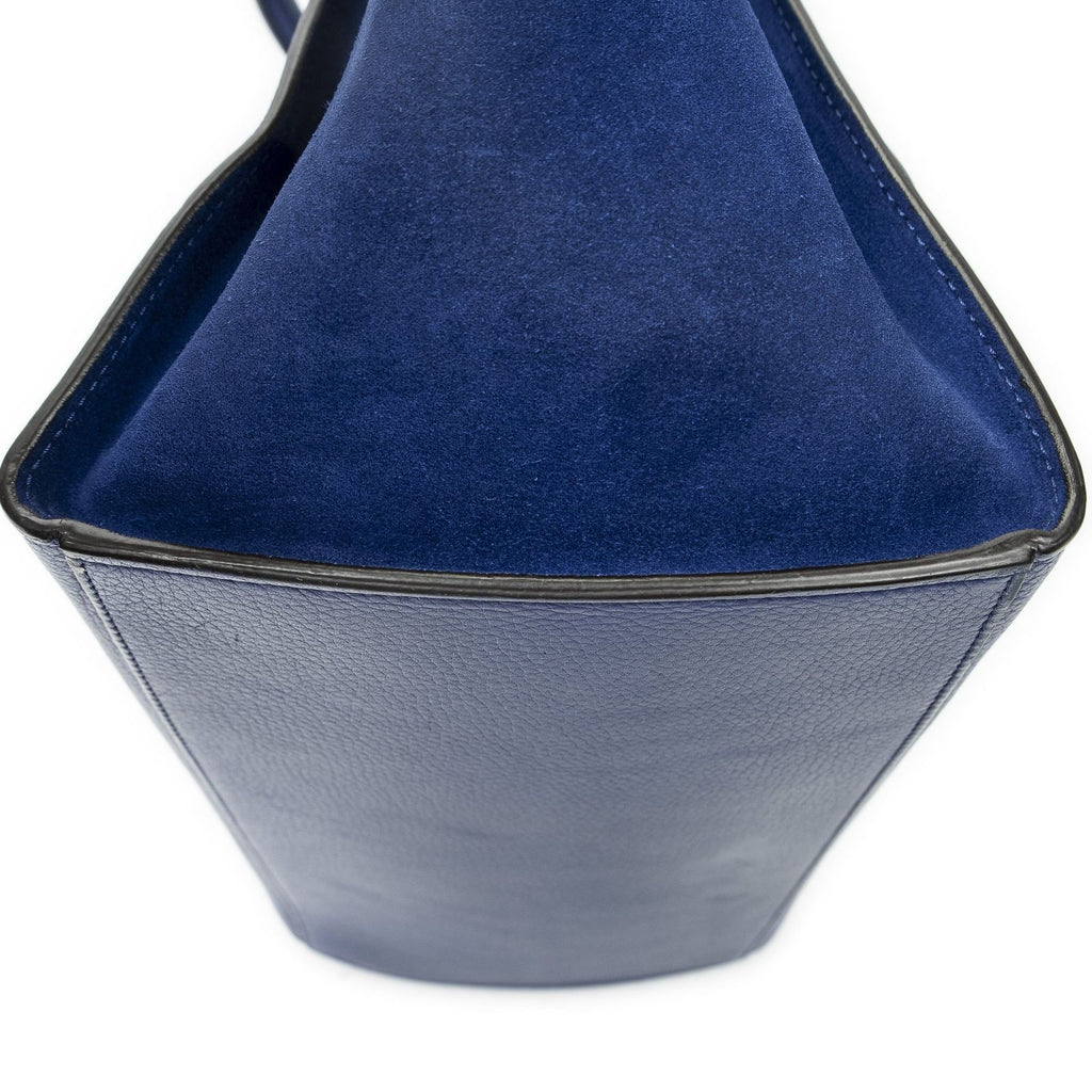 Celine Midi Trapeze Blue Gray Calfskin Leather Messenger — view 7