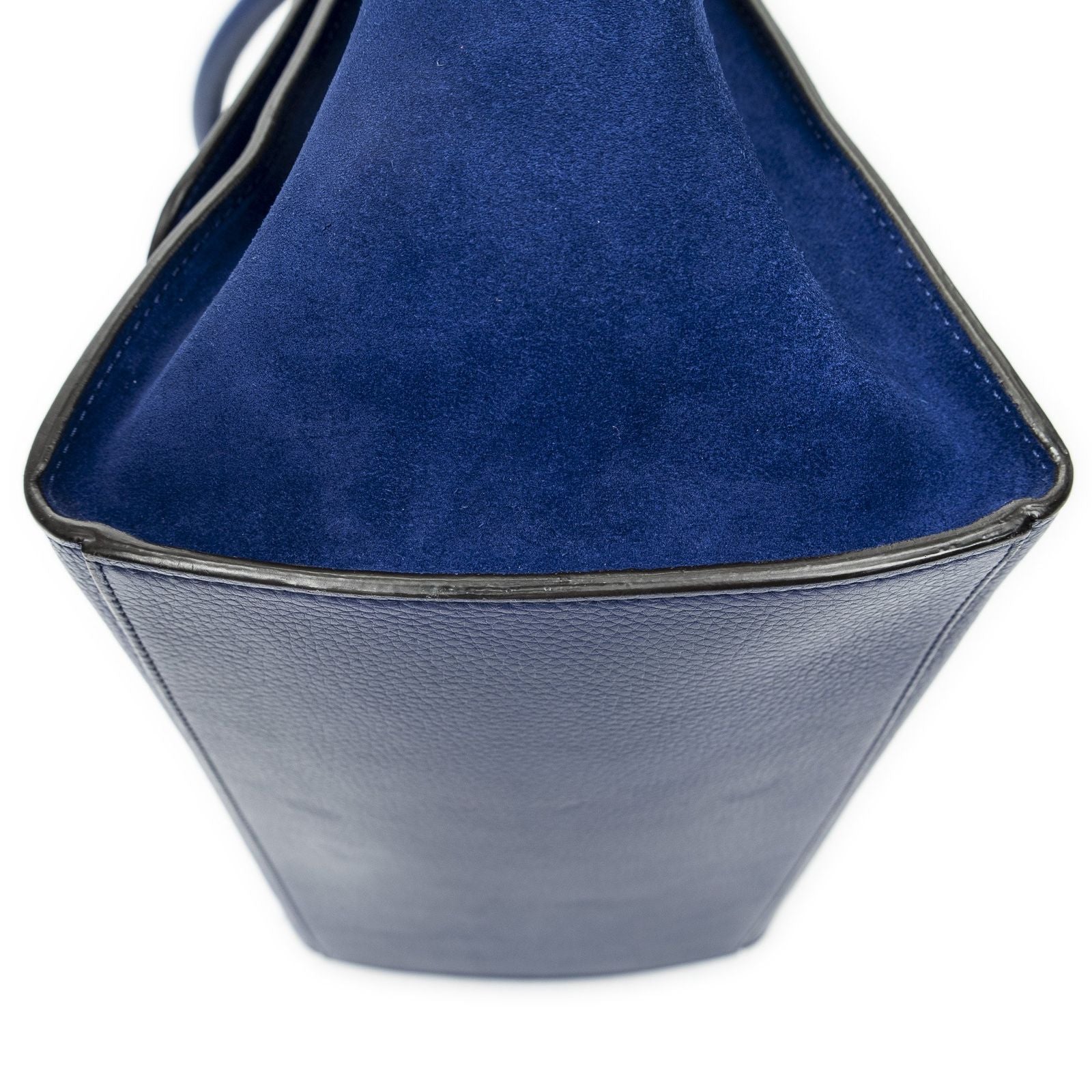 Celine Midi Trapeze Blue Gray Calfskin Leather Messenger — view 8